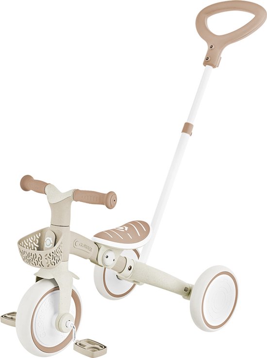 3in1 Driewieler en oefenfiets - Globber Learning Trike - 12 tot 36 maanden - Gerecycleerd kunststof - Zandkleur