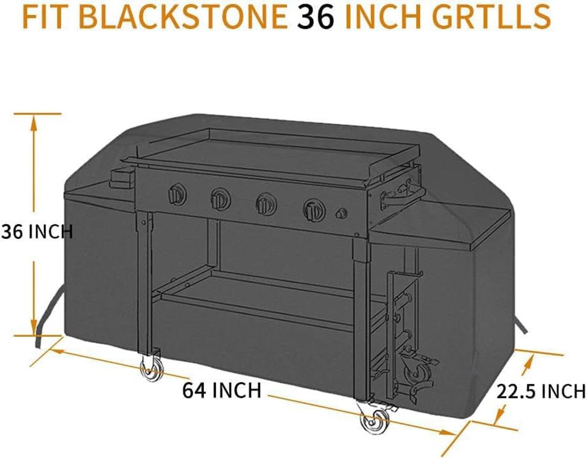 36" Griddle Cover - Water Resistant Canvas Accessories for Outdoor Cooking Gas Grills