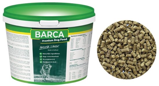 Barca Premium Dog Food, koudgeperste brok met natuurlijke ingrediënten, tarwe glutenvrij.