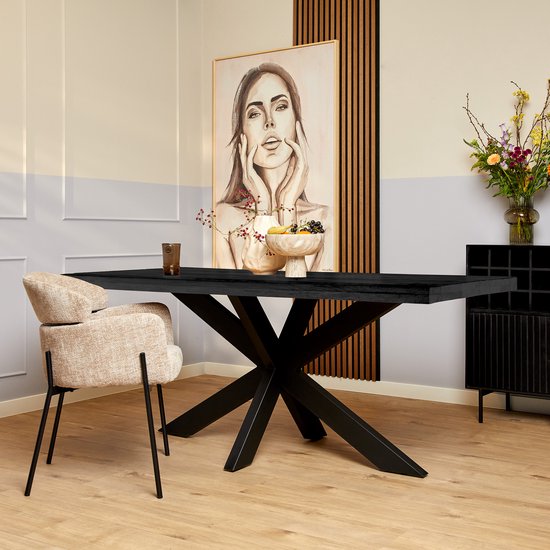 Starfurn – Eettafel Denver – Zwart – 100x200x76 cm