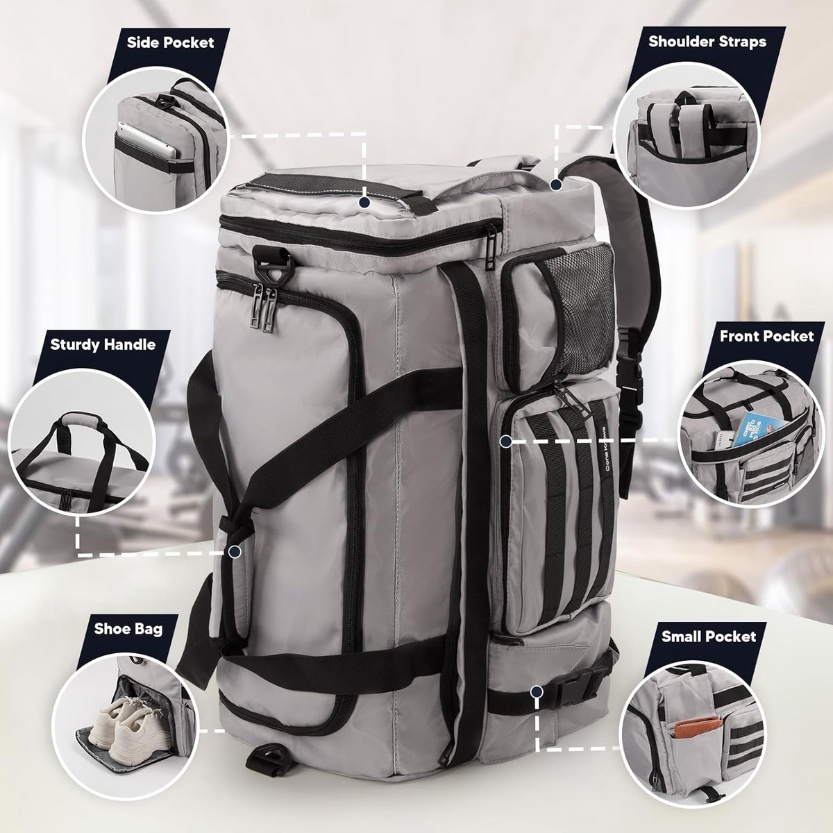 53L Sporttas voor Dames en Heren - Ruimtelijke Duffelbag met Schoenenvak en Waterdichte Compartment — cadeau in Sport & Outdoor - foto 6