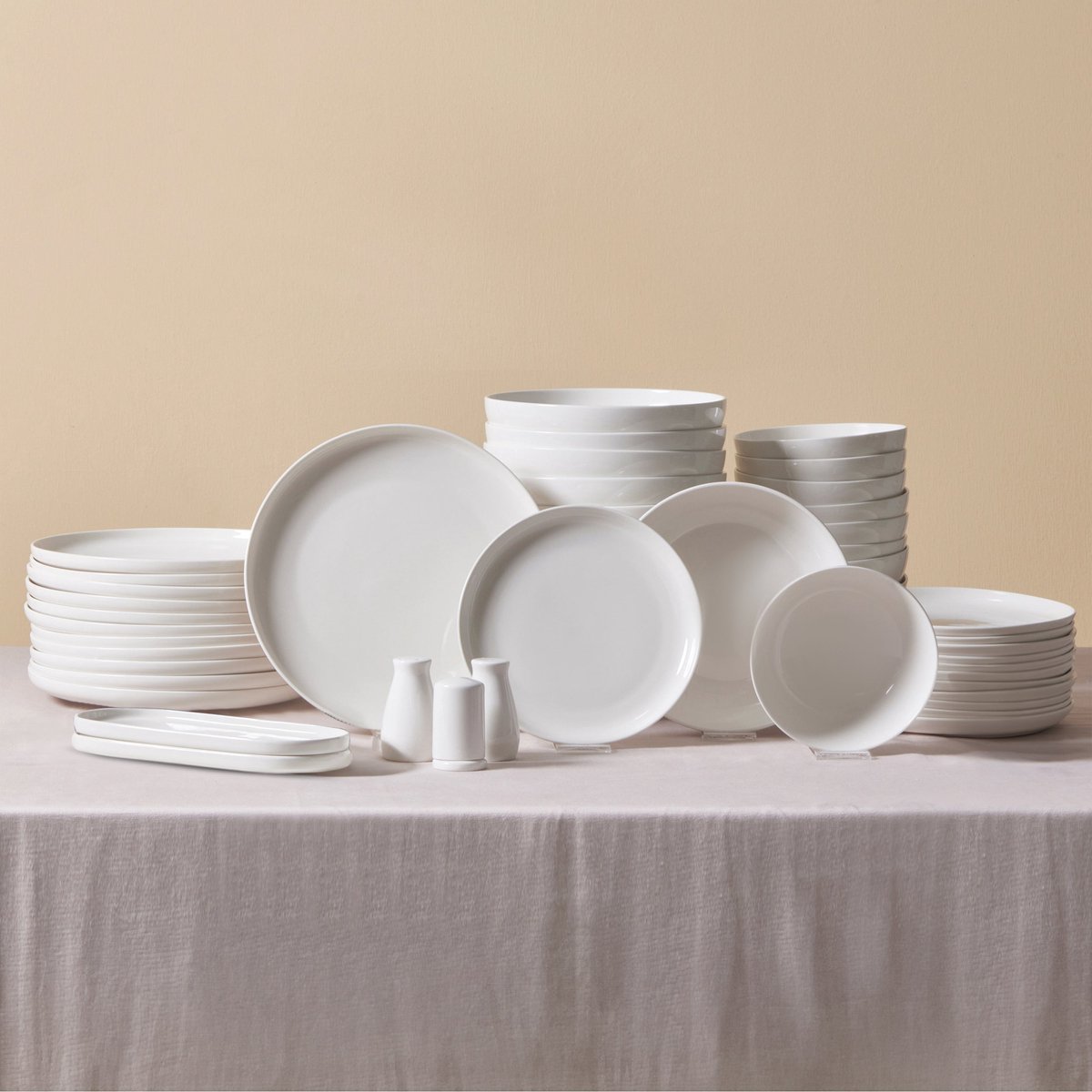Ensemble de vaisselle blanc Karaca Streamline 53 pièces pour 12 - Favaro
