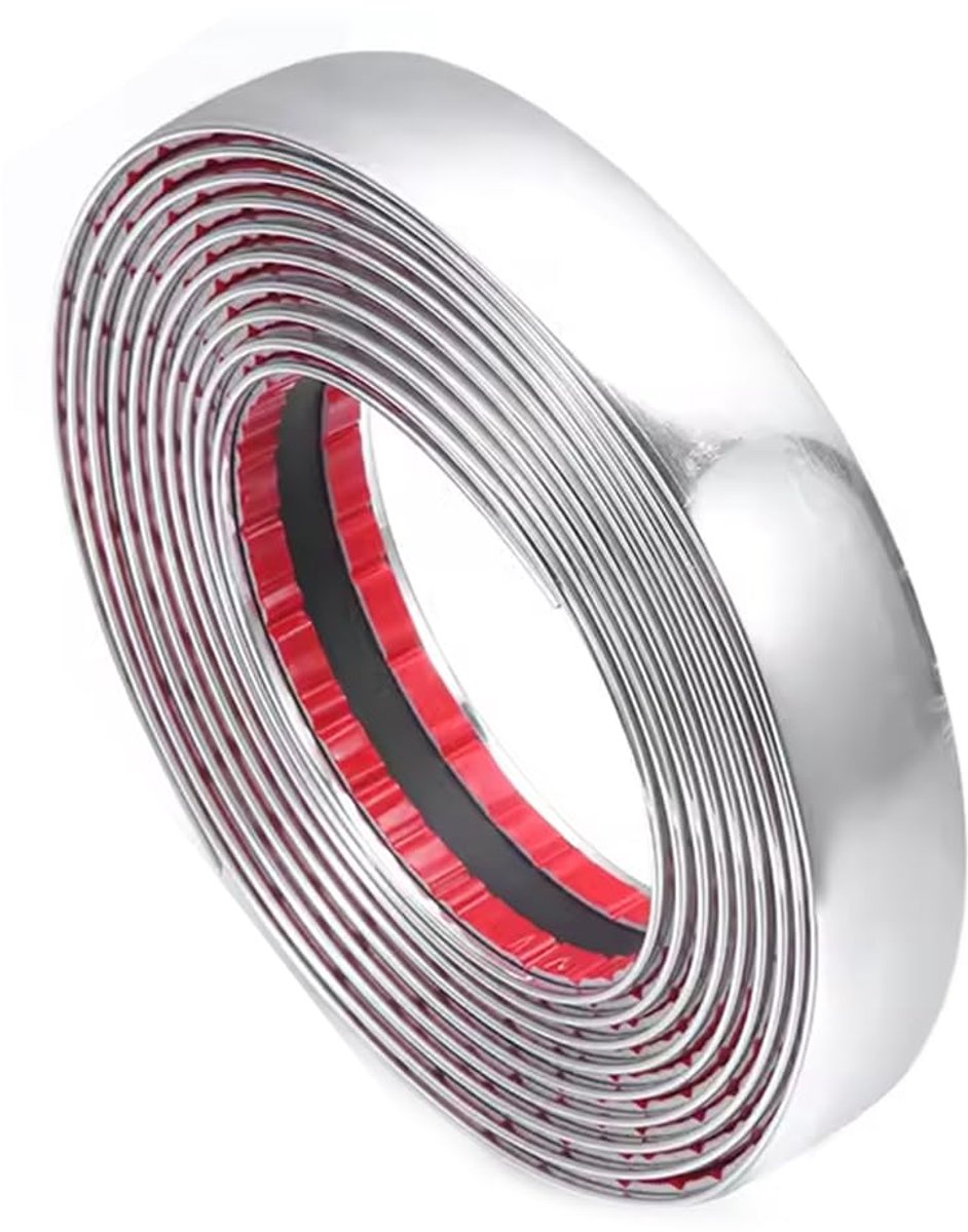 1 piece chrome car 8mm x 5m decorative strip chrome for the exterior decoration of silver windows windows