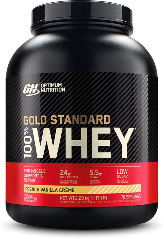 Optimum Nutrition Gold Standard 100% Whey Protein - French Vanilla - Proteine Poeder - Eiwitshake - 2270 gram (71 servings)