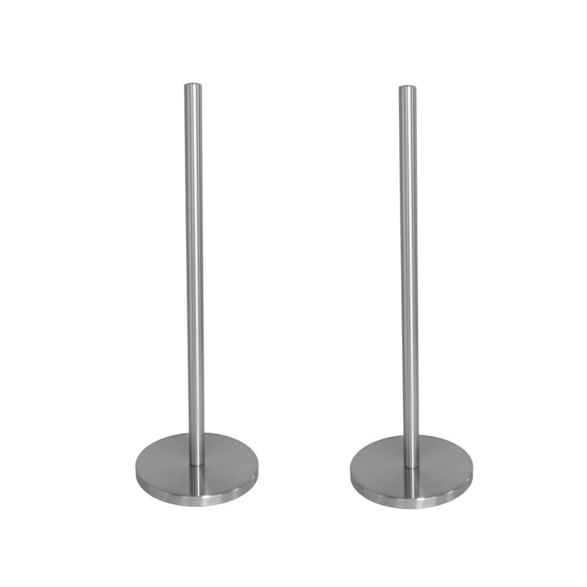 Gerimport Keukenrollen houder - 2x - rvs - zilverkleurig - H45 cm - luxe tafel model