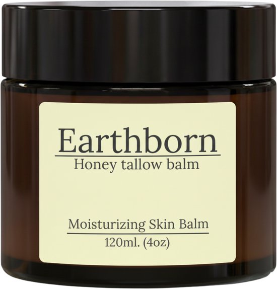 Earthborn® Beef Tallow - Honing Crème 120 ML- Collageen - 100% Natuurlijk - Jojoba Olie - Handgemaakt - Vitamine A, D, E en K2 - Dagcréme