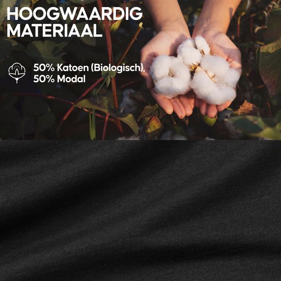 T-Shirt DANISH ENDURANCE pour Homme - Col V- Wit et Zwart - Lot de 2 - L