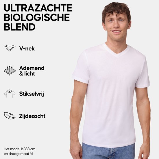 T-Shirt DANOIS ENDURANCE Homme - Col V- Wit- XL