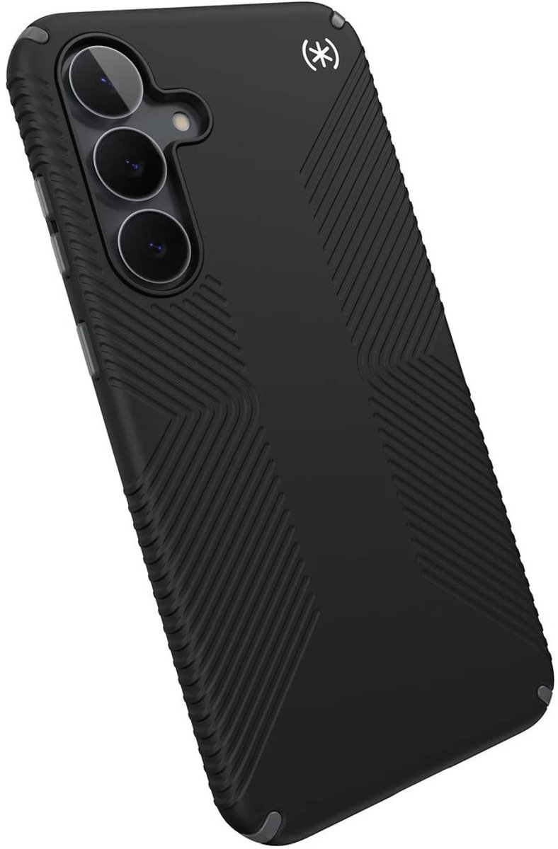 Speck hoesje geschikt voor Samsung Galaxy S25 FE - Ultieme Bescherming en Grip - Luxe Soft-touch Afwerking - Valbescherming gecertificeerd tot 4 meter - Microban Antibacterieel - Presidio2 Grip lijn - Zwart