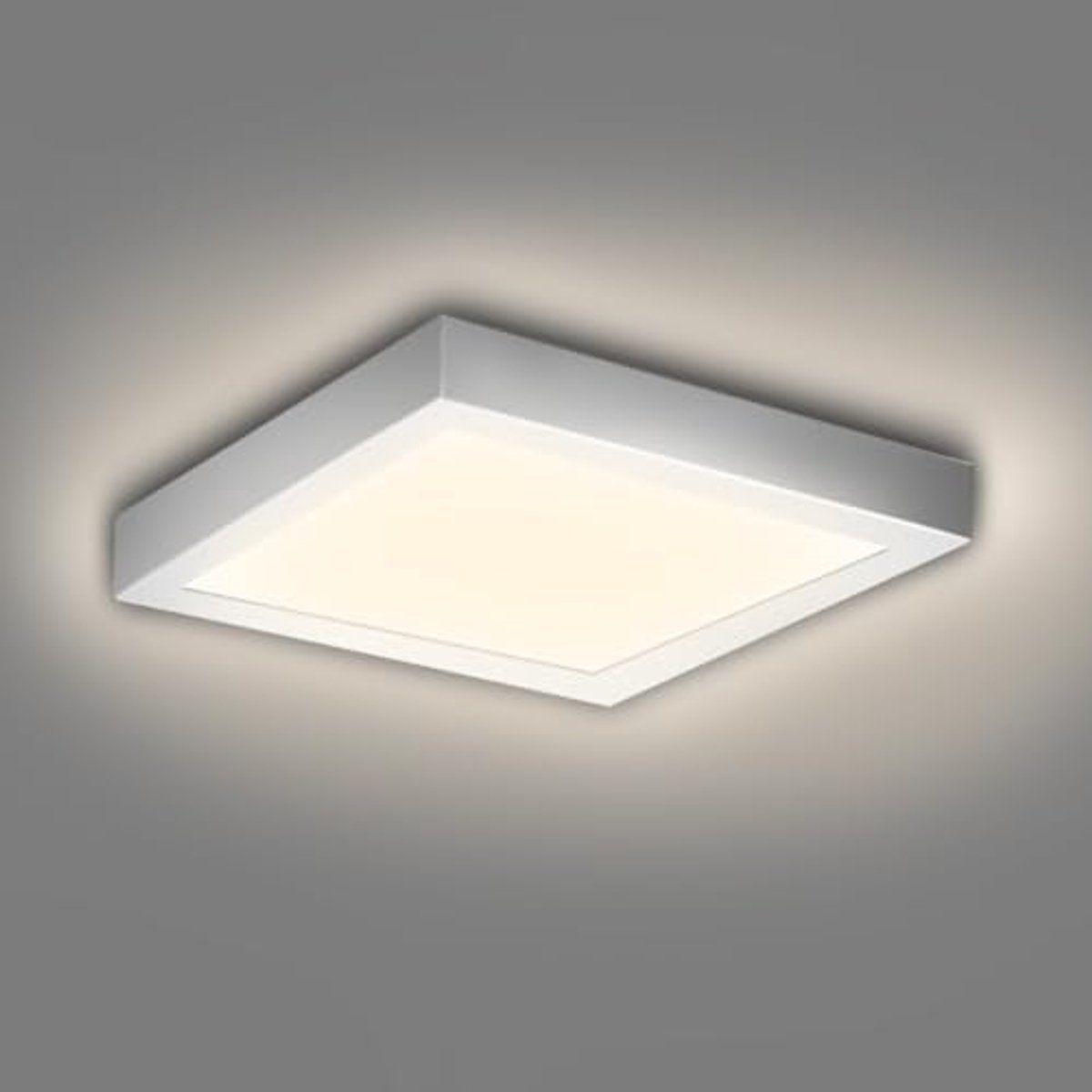 Vierkante LED Plafondlamp 12W voor Badkamer, Keuken en Woonkamer - 3000K