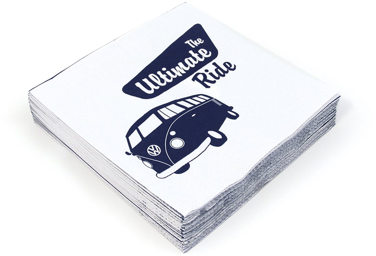 BRISA VW Collection - Stijlvolle & praktische Volkswagen VW T1 Bulli Bus- servetten met motief, keukengerei, keukendoeken (20 st. 16,5x16,5x3 cm 3-laags)