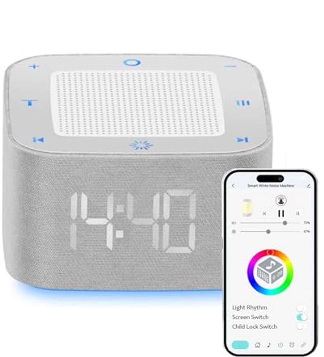 Draagbare White Noise Machine voor Baby's met 32 Geluiden en Timer