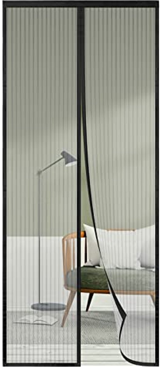 Magnetische Hordeur 110 x 180 cm - Eenvoudig te Installeren, Zwart