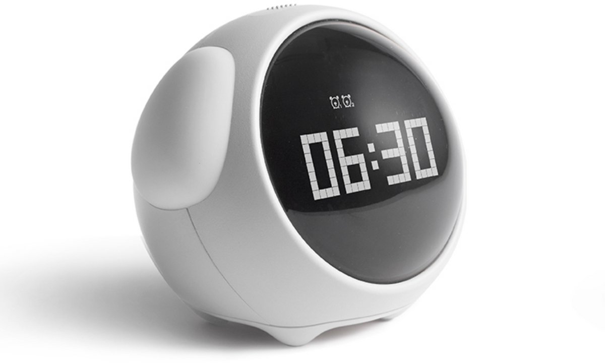 ikello Emojalarm wekker kinderen - licht wekker wake up - met emoties - nacht lamp licht - temperatuur - sound control