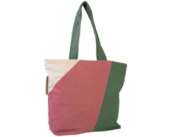 Boodschappentas met rits - Pinky Green - 100% Biologisch katoen- Duurzaam- Cadeau voor vrouw
