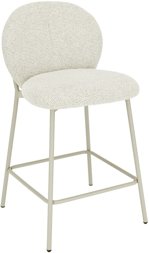 Usuals - Tabouret de bar Ruby - Tissu - Beige - Hauteur d'assise 65 cm x Largeur d'assise 45 cm - Tabouret de bar Vintage