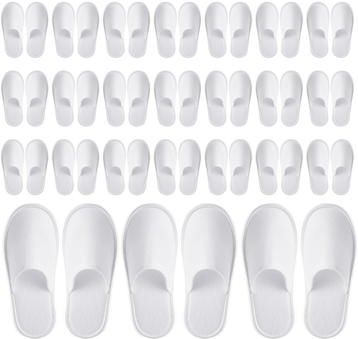 Witte Hotelslippers 24 Paar - Wegwerpslippers - Antislip - Schoenmaat 42-43