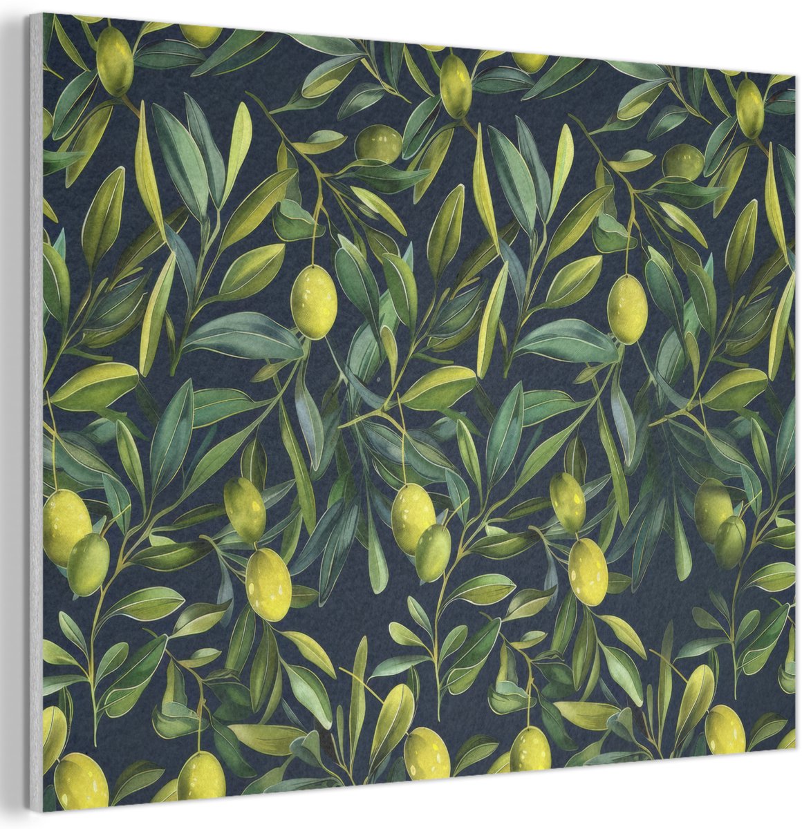 Akoestisch wandpaneel 40x30 cm - Vilt schilderij Citroenen - Bladeren - Natuurlijk - Akoestische panelen - Geluidsdempende wanddecoratie - Geluidsisolatie woonkamer - Muurdecoratie geluidspanelen