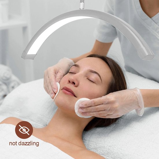 DESGNT LED Wimpern Lampe,Halbmond Lampe mit Telefonständer,Wimpernverlängerung lampe mit Kopf verstellbar um 360 °,3000K-6000K,Beauty Lichter für Tattoos,Maskenbildner,Schönheitsstudios,(Schwarz