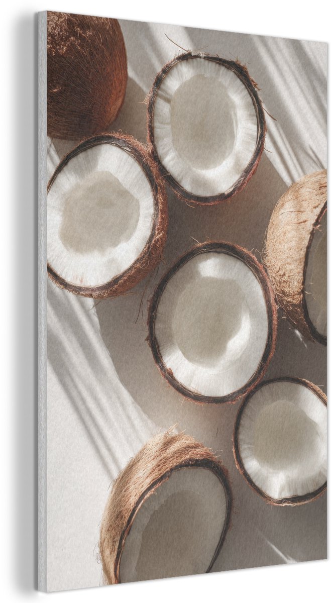 Akoestisch wandpaneel 40x60 cm - Vilt schilderij Kokosnoten - Bruin - Shaduw - Akoestische panelen - Geluidsdempende wanddecoratie - Geluidsisolatie woonkamer - Muurdecoratie geluidspanelen