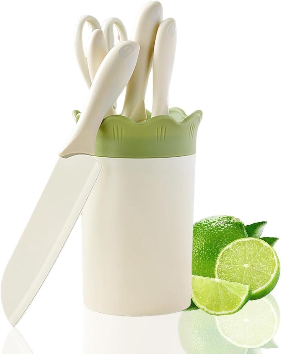 Azomor® Professionele 6-delige messenset met ergonomische handgrepen en messenblok
