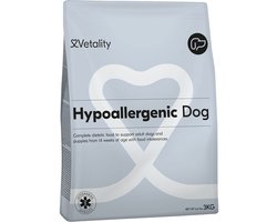 Vetality Hypoallergeen Hondenvoer - 2 x 3 kg - Hondenvoer Droog - Licht Verteerbaar Hondenvoer - Voor Pups vanaf 14 Weken en Volwassen Honden