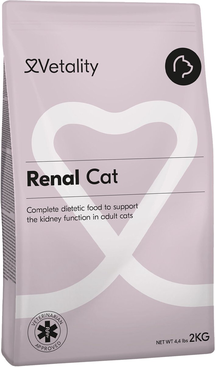 Vetality Kattenvoer Nierdieet - 2 kg - Kattenvoer Droogvoer - Ontlast en Ondersteunt de Nieren van je Kat - Voor Volwassen Katten