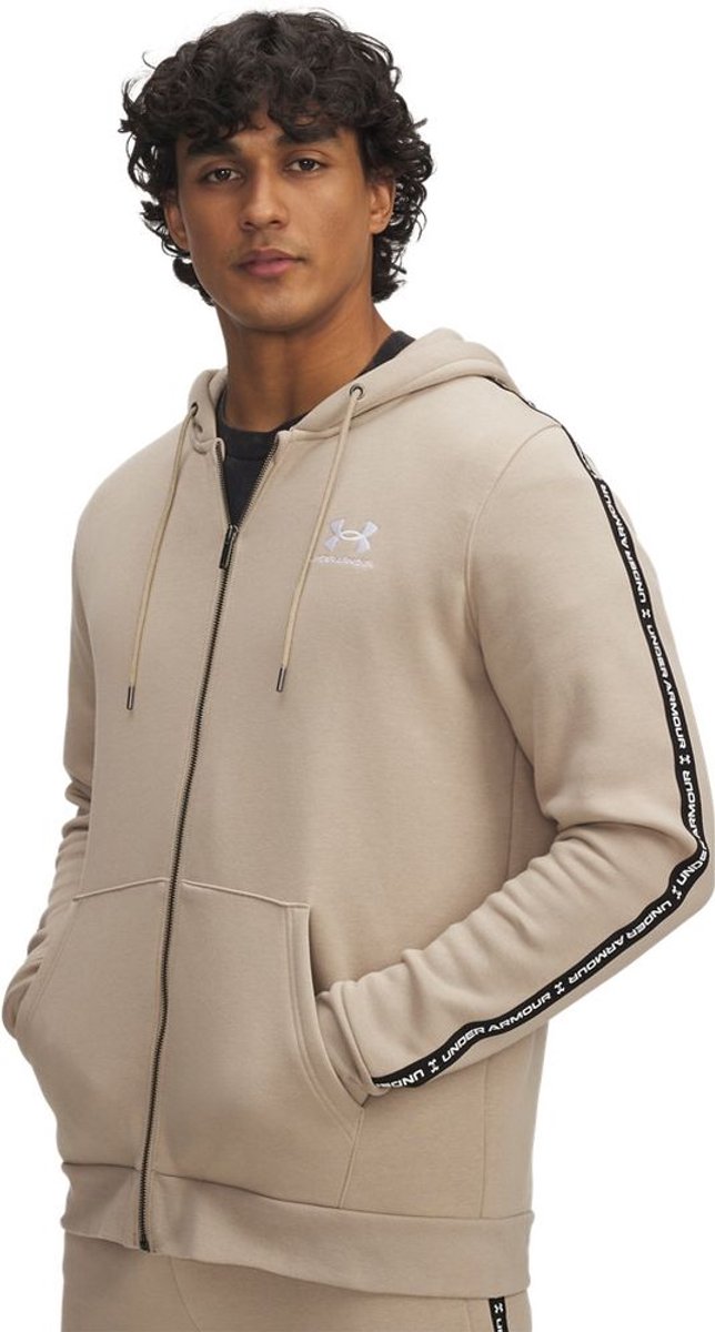 Under Armour Icon Fleece-shirt met lange mouwen en tape, doorlopende ritssluiting 1390298