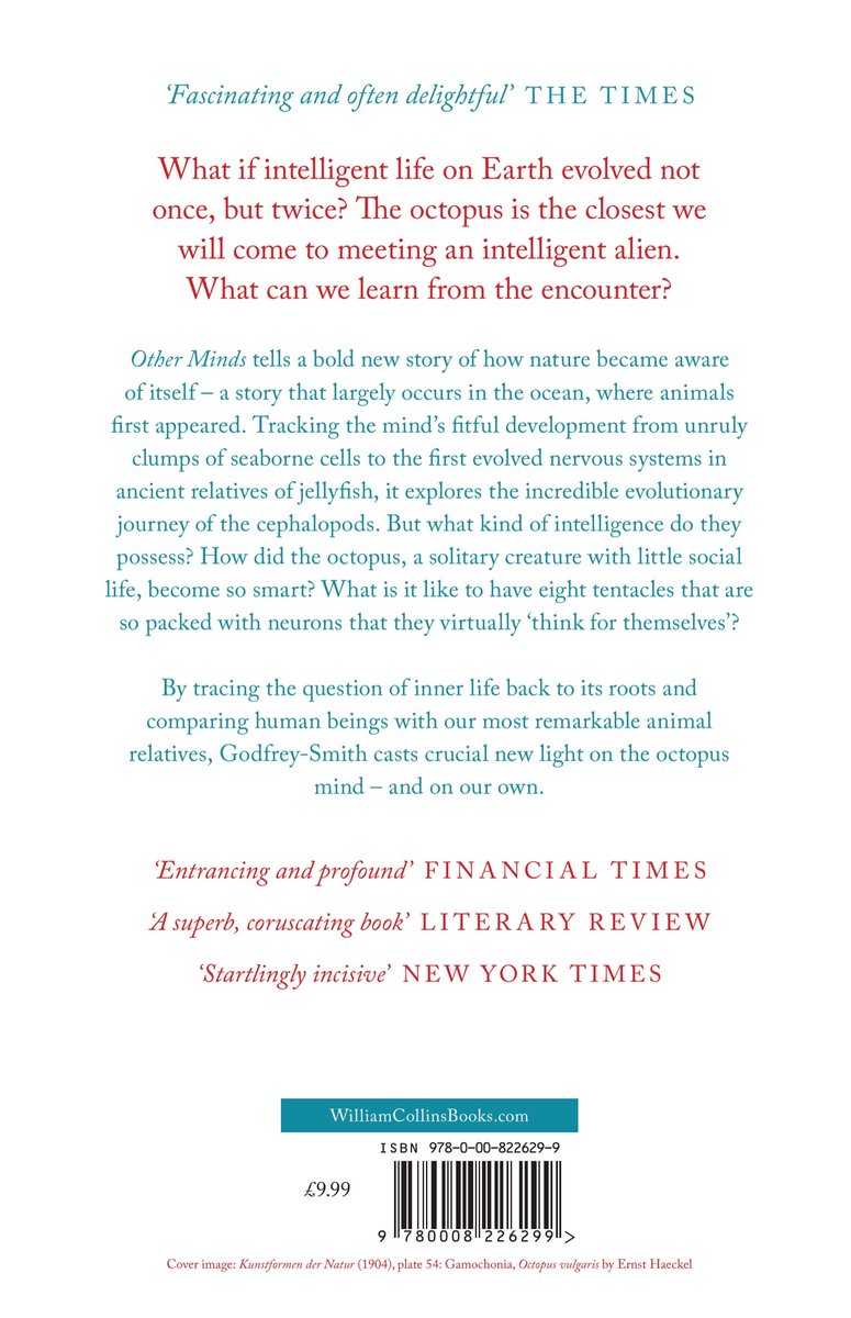 Other Minds The Octopus and the Evolution of Intelligent Life - back cover