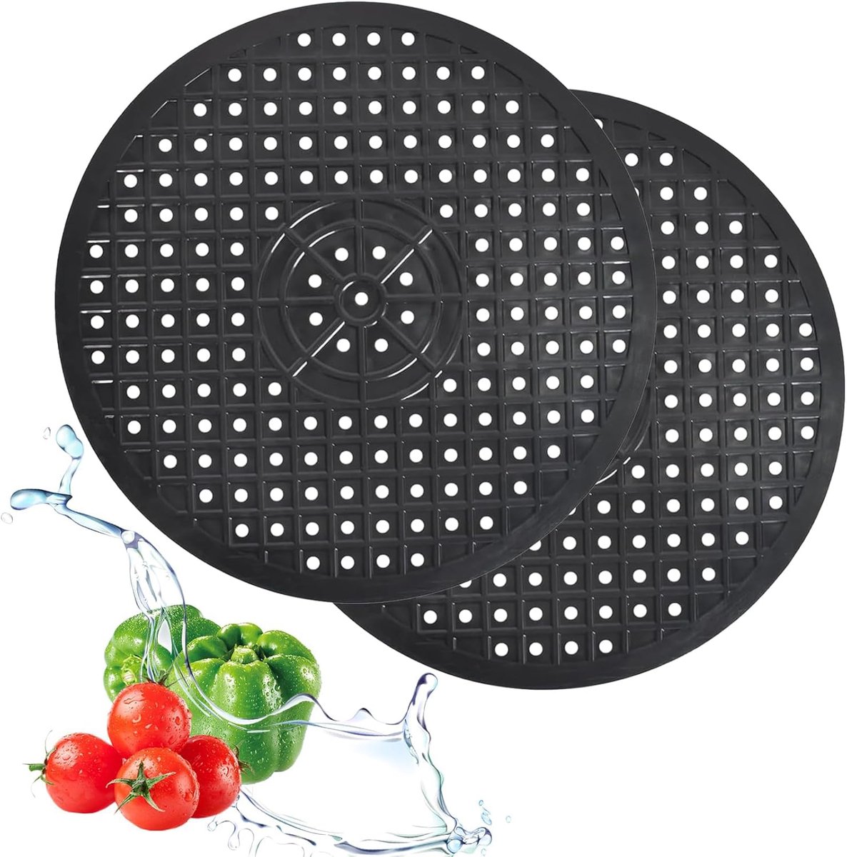 Set van 2 placemats - Gootsteenmat - ø 31 Cm - Voor Spoelbak - Gootsteenmatten - Matje Ron