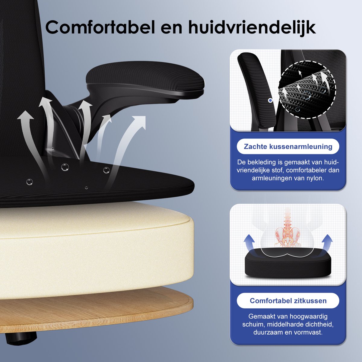 Bureaustoel Hiaonyx - ergonomische stoel voor volwassenen - afbeelding 3