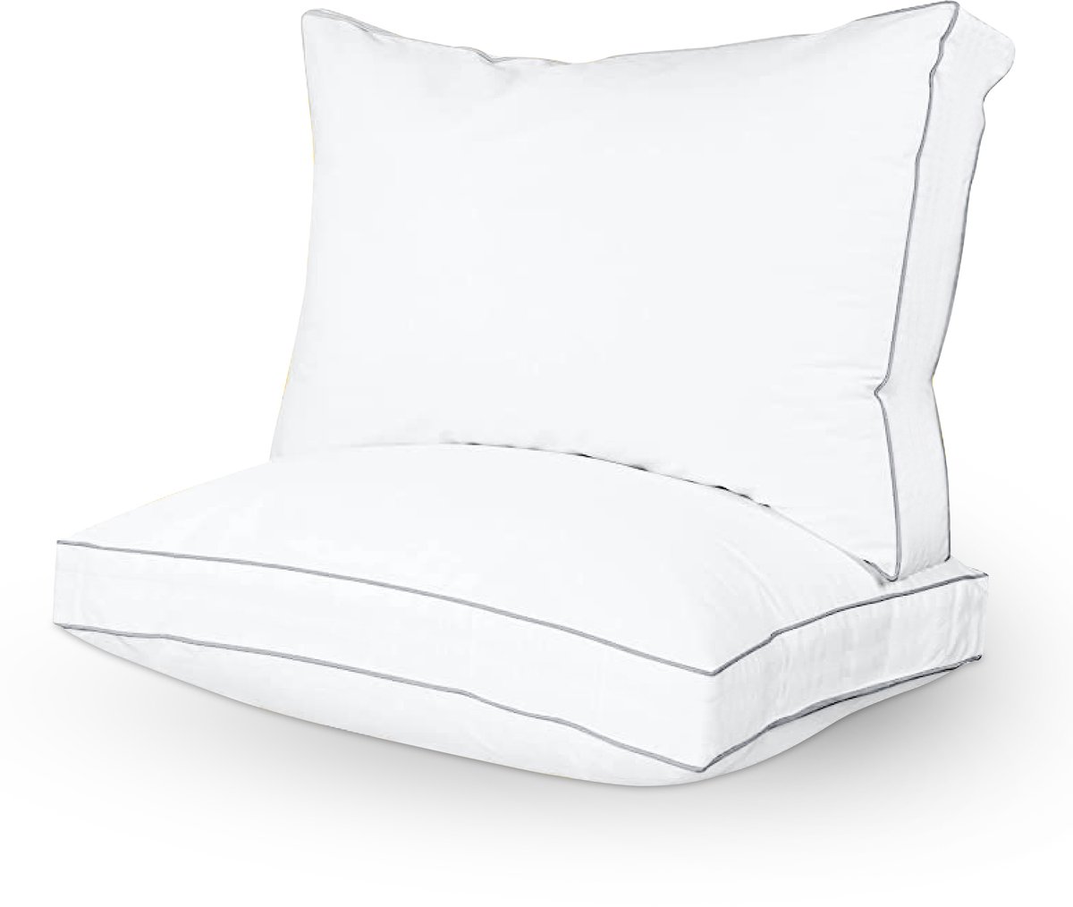 Sleep Comfy Katoen Boxkussen Set van 2 - Ultiem Comfort - Hotelkwaliteit Hoofdkussen - Verlicht Nek- en Rugklachten - Katoen Tijk - Orthopedisch & Ergonomisch - 50x60x10 cm