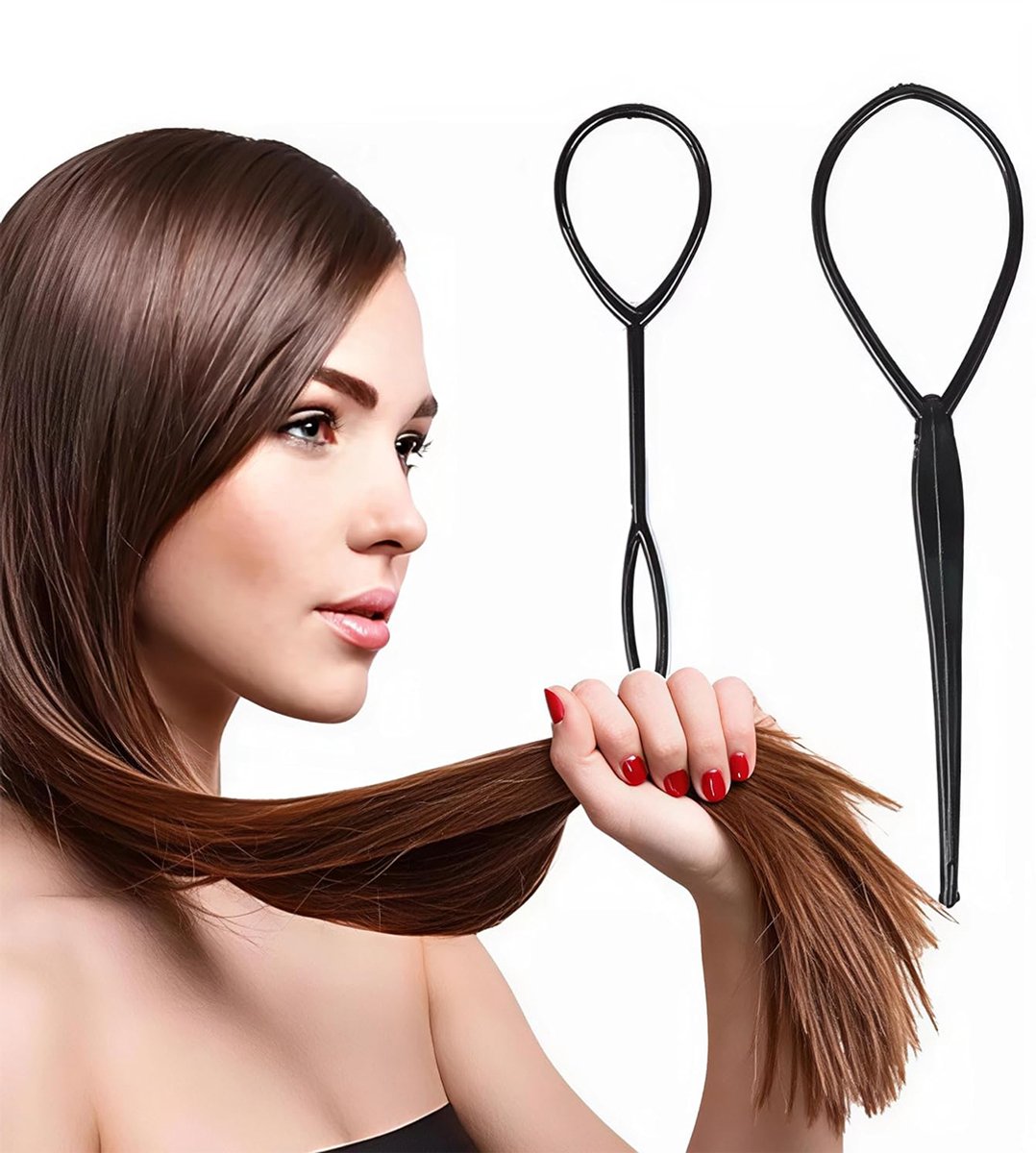 Vitdipy - 2 STUKS (Groot + Klein) - Haarlussen set - Haar style hulpstuk - Styling tool - Lus invlechten
