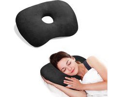Zijslapers Kussen met Oor Uitsparing - Verlicht Druk bij Piercings en Ontsteking - Verstelbaar en Ademend Materiaal - Voor Comfortabel Slapen - Slaapkussen - Zwart