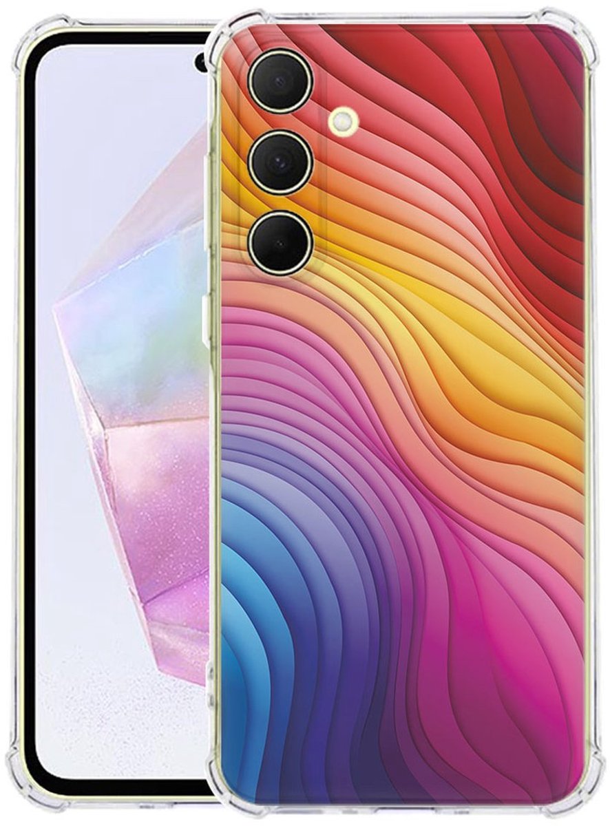 Samsung Galaxy A56 Hoesje - Regenboog TPU Antishock