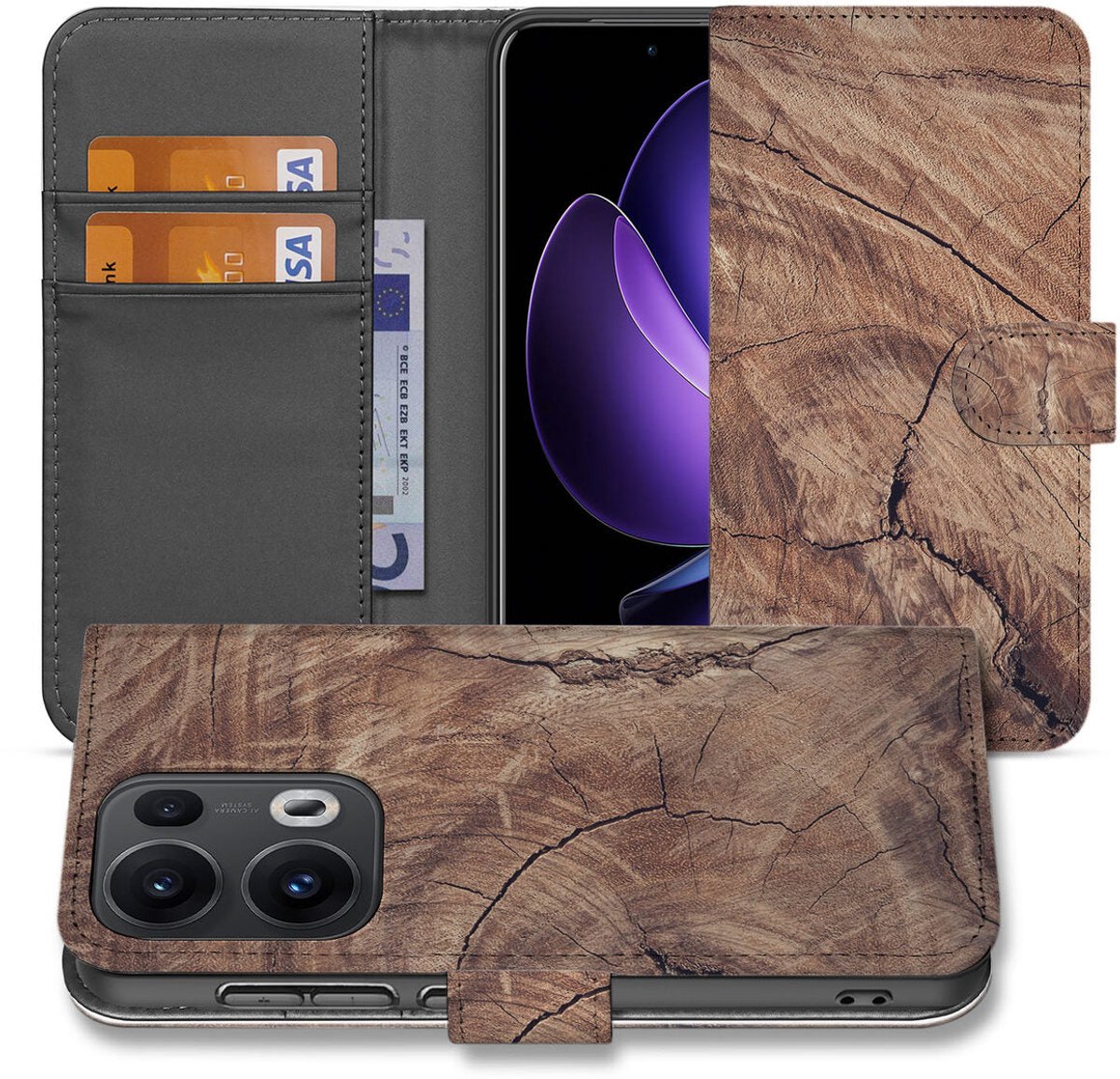 Book Case voor OPPO Reno 13 Pro Book Style Case Tree Trunk