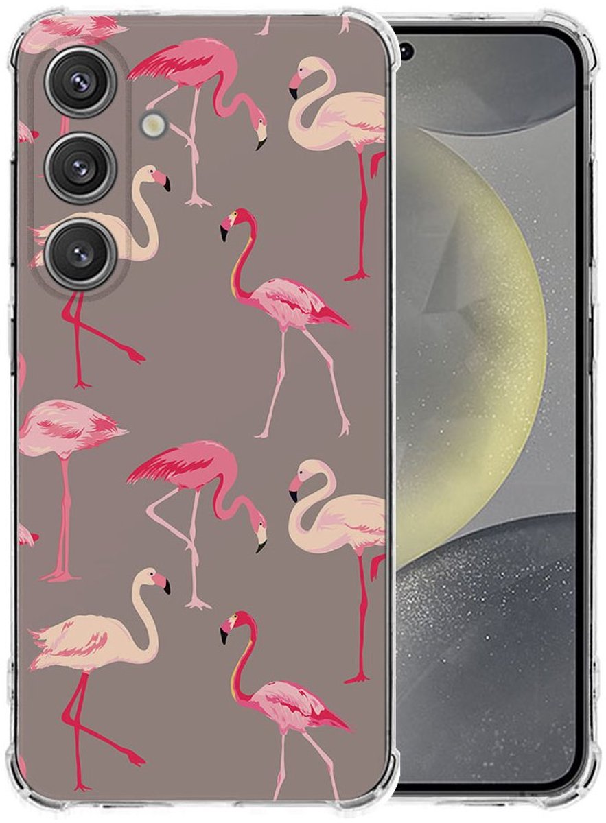 Samsung Galaxy S25 Plus Hoesje - Flamingo TPU Antishock