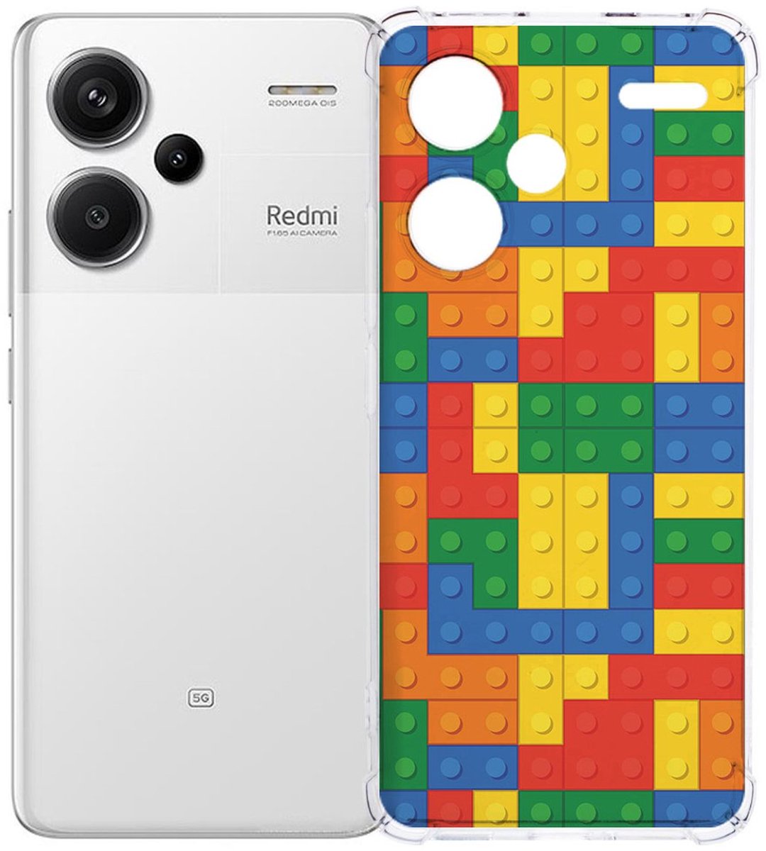 Xiaomi Redmi 13 Pro Plus Hoesje - Blokken TPU Antishock