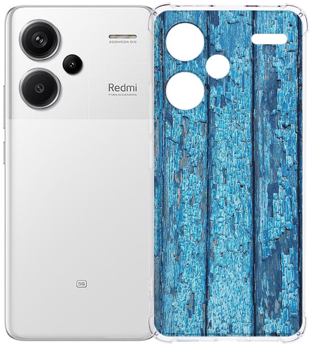 Xiaomi Redmi 13 Pro Plus Hoesje - Wood Blue TPU Antishock