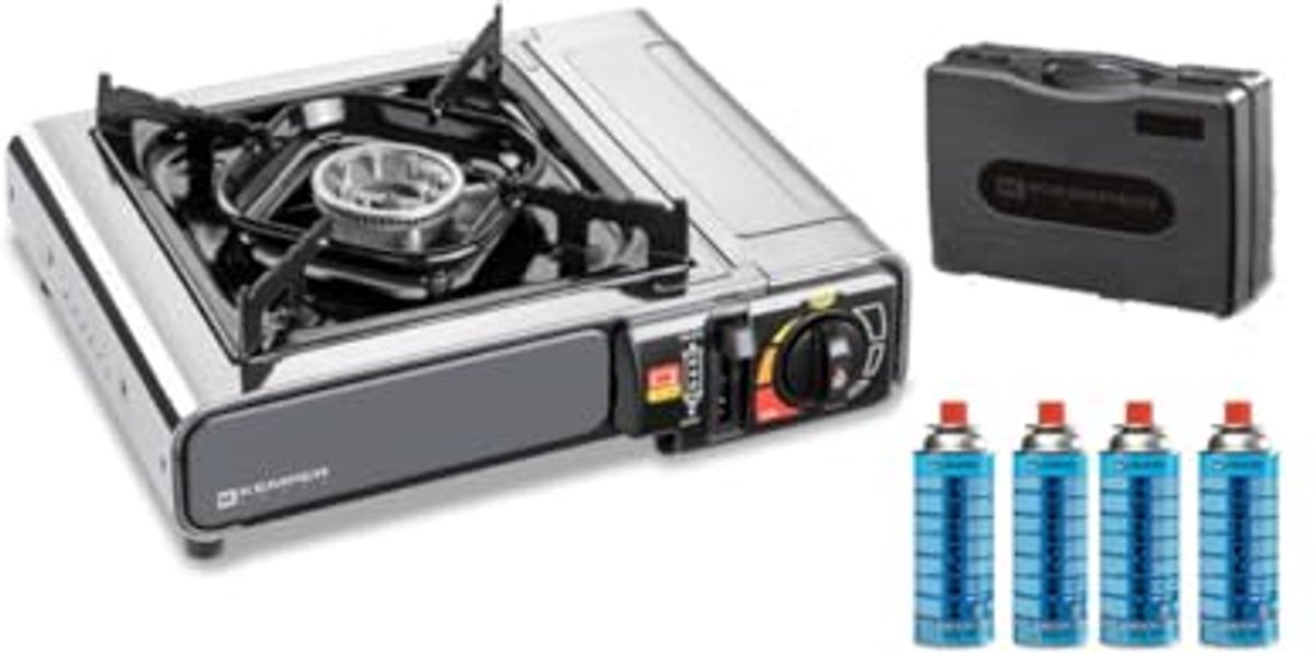 Draagbaar campinggas, fornuis roestvrij staal outdoor tafelfornuis met