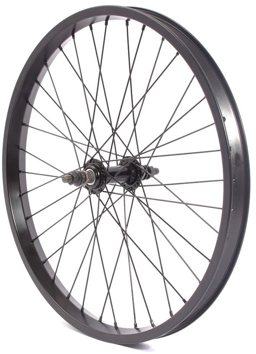 BMX Voorwiel Zwart Geanodiseerd 35 mm Breed 7005 Aluminium Velg 36 Gaten 10 mm