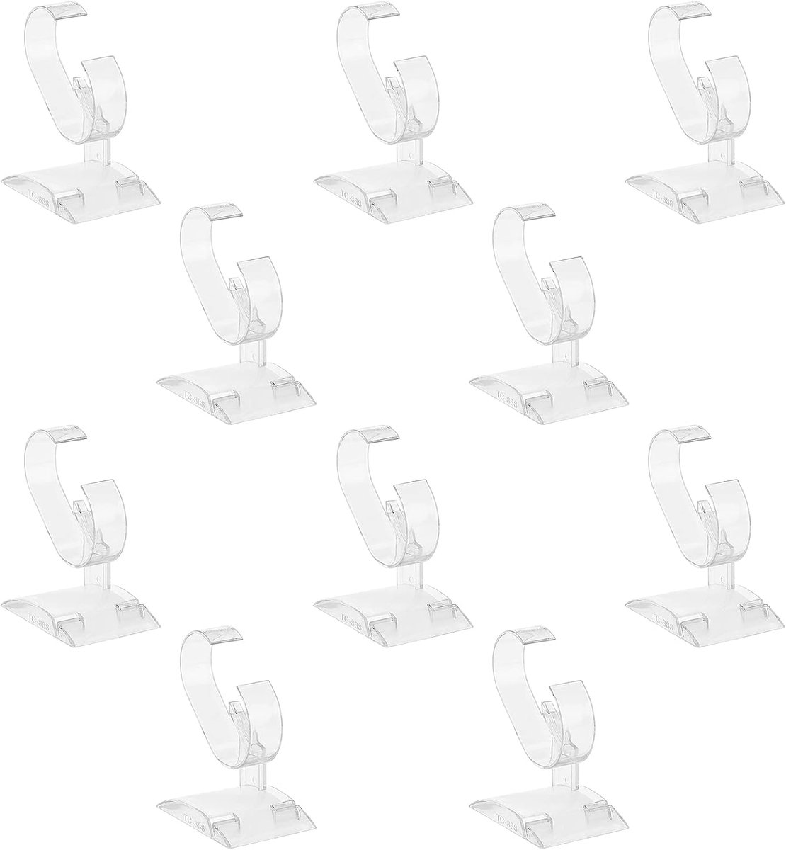 10 Pack Clear Watch Display Stand - C Type Watch Bracelet Display Rack Holder - Clear Acrylic Watch Display Holder voor Counter of Showcase Gebruik