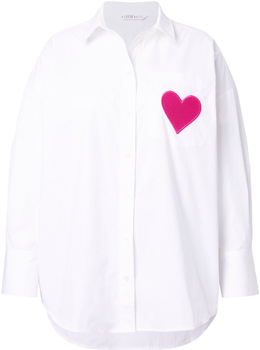 Studio Untold - Dames - Overhemdblouse oversized rugprint - Off-white - Maat 50+