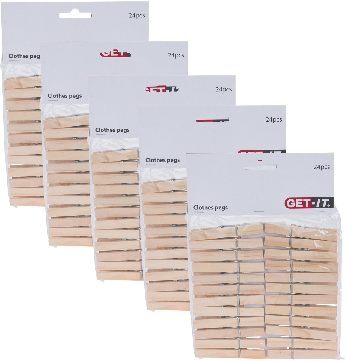 Wasknijpers naturel van hout - 120x stuks - 7,5 cm - Huishouding - De was doen - Was ophangen - wasgoedknijpers