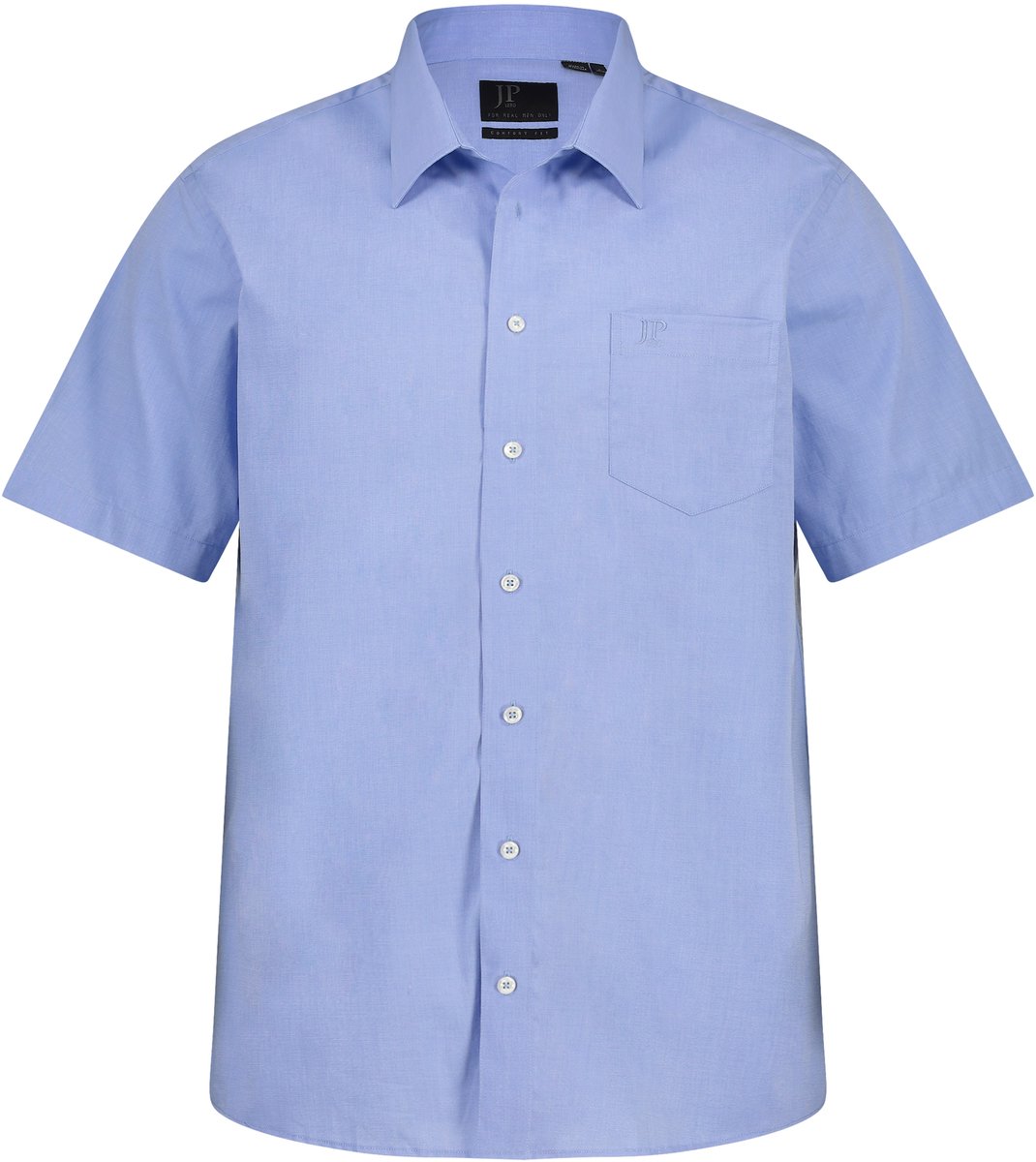 JP 1880 - Heren - Overhemd business halve mouw variabele kraag EasyCare - Lichtblauw - Maat 6XL