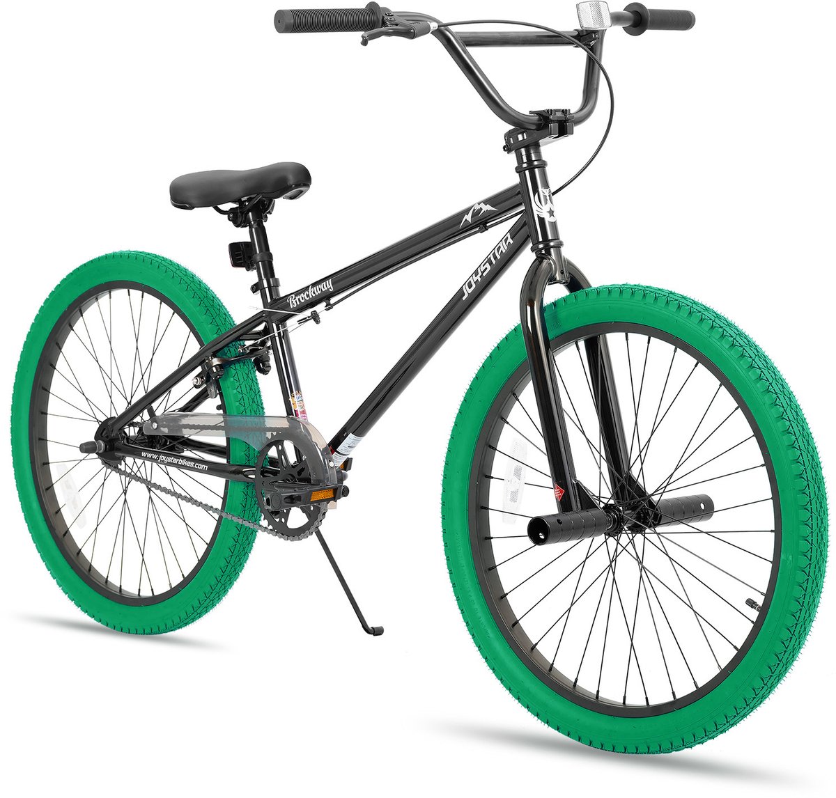 Joystar Brockway BMX-fiets - 24 inch - Handrem - Remmen - Achter V-brake - Pegs - Groen - Geschikt voor buitenactiviteiten in de lente