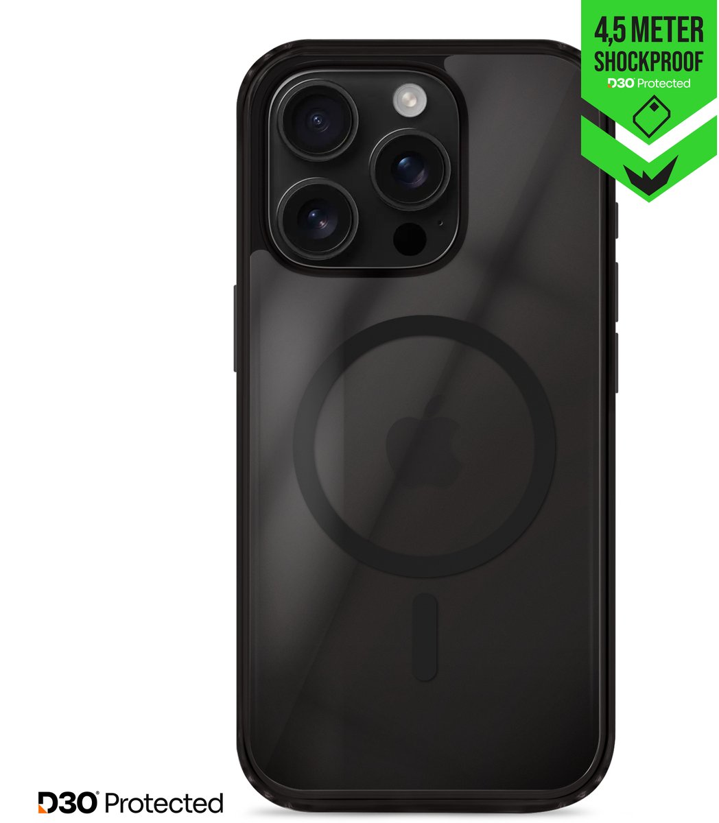 Striker Hoesje geschikt voor Apple iPhone 16 Pro MagSafe Telefoonhoesje Hardcase | Striker X-Core Xtreme Impact Backcover Shockproof | Geschikt voor MagSafe | Geschikt voor Draadloos Opladen met Magnetische Ring | Geschikt voor MagSafe Case - Zwart