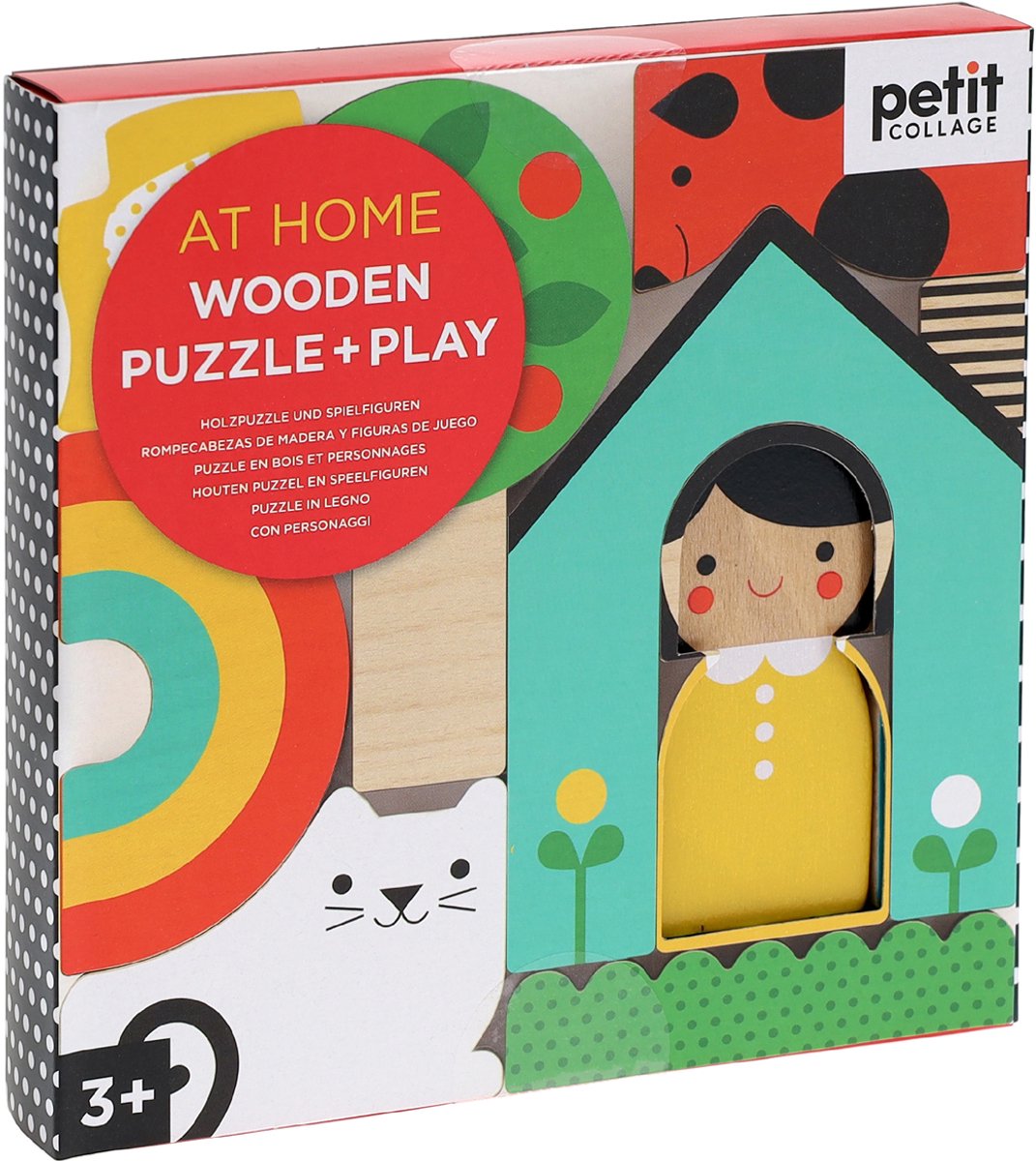 Petit Collage houten puzzel educatief spel - thuis - multicolor.
