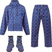 O.Leo - Regenpak heren & dames - Maat L - 100% polyester en ademend materiaal TPU - Met capuchon