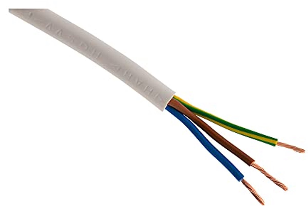 H05VV-F 3G1.5Mm² Elektrische Stroomkabel - Flexibel en Weerstand Tegen Slijtage en Vocht - 5 Meter